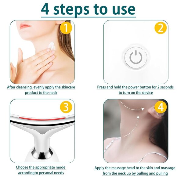 Face and Neck Massager Tool, 7-in-1 Color Red-Light-Therapy Wand for Skin Care - Picture 4 of 6